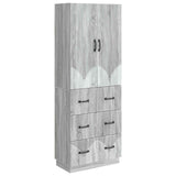 Cabinet Set 2 pcs Grey Sonoma 66 x 34.5 x 87 cm Engineered Wood 3416805