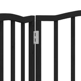 Dog Gate Foldable 3 Panels Black 150 cm Poplar Wood 352222