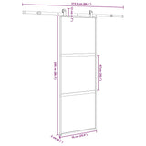 Sliding Door with Hardware Set 76x205 cm Tempered Glass&Aluminium 3332950
