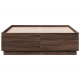 Bed Frame with LED without Mattress Brown Oak 120x190 cm Small Double 3209659