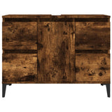 Sink Cabinet Smoked Oak 80x33x60 cm Engineered Wood 821281
