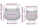 Planter Basket with Storage 2 pcs Grey Lacak Rattan 42020953