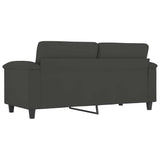 2-Seater Sofa Dark Grey 140 cm Microfibre Fabric 349223