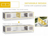 Rabbit Hutch and Run, with Removable Tray - Grey T3398P350076