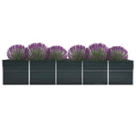Garden Raised Bed Galvanised Steel 400x80x77 cm Anthracite 47063