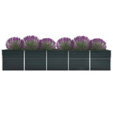 Garden Raised Bed Galvanised Steel 400x80x77 cm Anthracite 47063
