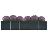 Garden Raised Bed Galvanised Steel 400x80x77 cm Anthracite 47063