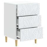 Bedside Table White 43 x 39.5 x 66.5 cm Engineered Wood 895015