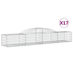 Arched Gabion Baskets 17 pcs 300x50x40/60 cm Galvanised Iron 3146660