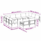 Garden Sofa Set Anthracite Steel 3379024