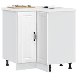 Kitchen Corner Base Cabinet Lucca White Engineered Wood 853747