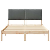 Bed frame Brown and dark grey 140 x 200 cm Solid pine wood 878745