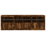 Sideboard with LED Lights Smoked Oak 202x37x67 cm 3209013