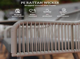 4 Seater Rattan Dining Set, Rattan Garden Furniture Set with Parasol Hole, Cushions, Glass Top Table T3398P314648