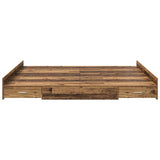 Storage Bed Frame Old wood 200 x 200 cm Engineered wood 3335267