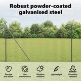 Ground Spike Fence Post 7 pcs Grey Powder-Coated Steel 42004262