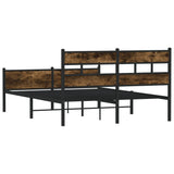 Bed Frame without Mattress Smoked Oak 140x200 cm Engineered Wood 4017237