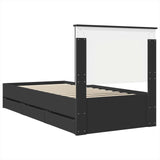 Bed Frame with Drawer Black 90 x 190 cm Engineer Wood 3409497
