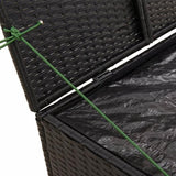 Garden Storage Box Black 291L Poly Rattan 365336