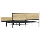 Metal Bed Frame without Mattress Sonoma Oak 160x200 cm 3301400