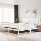 Bed Frame without Mattress White 200x200 cm Solid Wood Pine 3104304