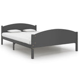 Bed Frame without Mattress Dark Grey Solid Pine Wood 160x200cm 322050