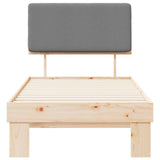 Bed Frame with Upholstered Headboard Light Grey 100 x 200 cm 877369
