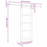 Sliding Door ORKDAL Brown 73.5 x 198.5 cm Solid pine wood 3333802