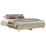 Bed Frame No Mattress Sonoma Oak 150x200 cm King Size Engineered Wood 3328710