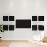 Wall Mounted TV Cabinet 8 pcs Black Oak 30.5 x 30 x 30 cm 3438615
