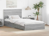 Bed Frame with Drawer Grey Sonoma 90 x 200 cm Engineered Wood 3411355