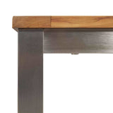 Dining Table 90x90x75 cm Solid Acacia Wood and Stainless Steel 42006185