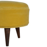 Mustard Velvet Nordic Footstool IN823