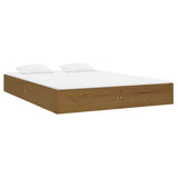 Bed Frame without Mattress Honey Brown Solid Wood 135x190 cm Double 820080