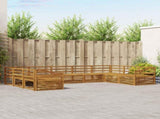 Outdoor Sofa Set 9 pcs Natural Solid Acacia Wood 3374144