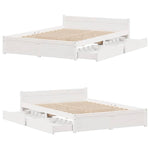 Bed Frame without Mattress White 140x200 cm Solid Wood Pine 3301689