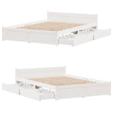 Bed Frame without Mattress White 140x200 cm Solid Wood Pine 3301689
