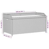 Storage Bench Grey 100x50x52 cm Poly Rattan and Acacia Wood 365950