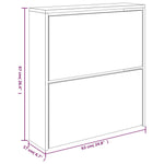 Shoe Cabinet with Mirror 2-Layer Concrete Grey 63x17x67 cm 342630