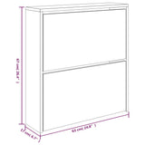 Shoe Cabinet with Mirror 2-Layer Concrete Grey 63x17x67 cm 342630