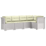 5-Seater Garden Sofa with Cushions Rattan Look PP White 3444058