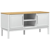 TV Cabinet "FLORO" White 114x43x55 cm Solid Wood Pine 374015