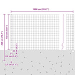 Fence with Posts Green 1.5 x 10 m Steel 3335994