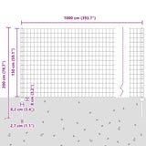 Fence with Posts Green 1.5 x 10 m Steel 3335994