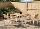 Garden Dinner Table White 70 x 68.5 x 75 cm Solid Acacia Wood 901757