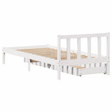 Bed Frame without Mattress White 75x190 cm Small Single Solid Wood Pine 3301460