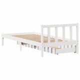 Bed Frame without Mattress White 90x190 cm Single Solid Wood Pine 3301462