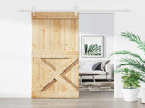Sliding Door Natural and White 100 x 210 cm Solid Pine Wood 3445175