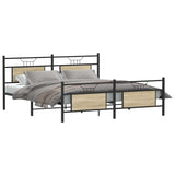 Metal Bed Frame without Mattress Sonoma Oak 183x213 cm 3325099