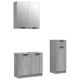 3 Piece Bathroom Cabinet Set Grey Sonoma Engineered Wood 3115874